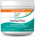 Ionic Fizz Calcium Plus על ידי Pure Essence - Perfect Calcium / מגנזיום Ratio עם ויטמין A, B, C, D ו Potassium חזק עצמות - כתום וניל - 7.41 ozoz