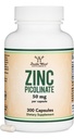 Znc Picolinate 50 מ"ג, 300 קפסולות (Immune Support) Non-GMO, Gluten Free (300 יום אספקה) על ידי תוספי עץ כפול