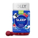 OLLY Kids Sleep Gummy, Occasional Sleep Support, 0.5 מ"ג מלטונין, L Theanine, Chamomile, and Lemon Balm Extracts, Childrens Chewable, Raspberry Flavor - Count 90