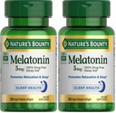 Maltonin של Nature's Bounty Melatonin, 100% תרופות חינם Sleep Aid, תוספת תזונתית, קידום הבריאות בשינה, 5 מ"ג, 90 Softgels (Pack of 2)