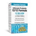 Natural Factors Ultimate Probiotic 12/12 פורמולה - תוספת לתמיכה בבריאות העיכול עם Probiotics - Immunity & Gut Health Support Supplement - 60 קפסולות צמחוניות (60 משרתים)