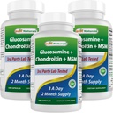 Best Naturals, Glucosamine Chondroitin ו- MSM תוספים משותפים, 2600 מ"ג לשרת (180 ספירה (Pack of 3))