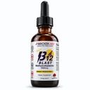 Bricker Labs B12 Blast Methylcobalamin 5000mcg, Great Tasting Sublingual נוזלי אנרגיה ויטמינים -Vegan B12 ויטמינים, Sustained Energy and Health cell Supplement - 59 ימים משרתים