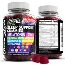 ניקוי Nutra Melatonin Gummies 10 מ"ג | Sleepאיידסan Root L-theanine ויטמין B6 C לימון Balm Magnesium Hibiscus Beta Carotene Saffron & Chamomile Rest תמיכה תוספי Raspberry Flavor