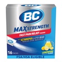 BC MAX חיזוק מהיר כאב אבקה, Lemonade Flavor Aspirin 500 מ"ג ו Acetaminophen 500 מ"ג Dissolve Packs, 16 Count