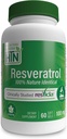 Resveratrol as ResVida 100 מ"ג Trans-Resveratrol | תמיכה בריאה Aging, cell Energy הפקה ו- Metabolism | קלינית למד וגלוטן חינם (Pack of 60)