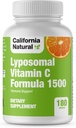 California Natural Liposomal ויטמין C 1500 מ"ג שומן Soluble Liposomal ויטמין C Complex, High Absorption, Immune Support, High Bioavailability Collagen Support, Antioxidant Supplement - 180 קפסולות