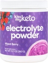 Kiss My Keto Electrolyte אבקת - מעורב ברי, תוסף (90 משרתים), פירות טריים, משקה hydrtion Mix, Zero Carbs, 5 Calories, Sugar Free, 12.7 Ounce