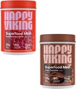 Happy Viking Chocolate and Strawberry אבקת, מאת ונוס וויליאמס, חלבון 20G, Low Carb, Keto, טבעוני, Gluten-Free, Superfoods, Complete Meal Switch, 2 Canisters (24 oz. כל אחד)