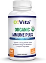 אורגני Immune Plus, 7-in-1 USDA מוסמך אורגני Immunity Booster, עם 300 מ"ג Elderberry, Oregano Leaf אבקת Moinga Leaf (60 non-GMO, טבליות צמחי)