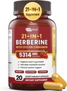 21-in-1 Berberine תוספת עם Ceylon Cinnamon - 1500 מ"ג אורגני Berberine HCL Phytosome, 5X גבוה יותר Absorption עבור Metabolism תמיכה 20 קפסולות