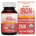 תוספי ברזל אורגניים | Whole Foodמינרל & Cofactors, 25 מ"ג Elemental | Enhanced Absorption Plus Blood Healthוויטמיןs - Gentle Form - תומך ברמות בריאות ובריאות הדם - 90 קפסולות