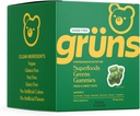 Gruns Sugar Free Super Greens Gummy Bears - אורגני Spirulina ו Chlorella, Prebiotics for Digestive Health, 20 + ויטמינים ומינרלים, הסתגלות - 30 sachets - 240 חניכיים