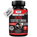 Kaya Naturals UltraTest- Men's T Booster with Tongkat Ali, Hory Goat Weed, Tribulus - Natural Workout Supplement for Energy, Stamina, Power Booster - 180 Count Count