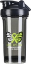 סרטן לימפומה פרפר לא הודג'קין 18 Ounce Shaker בקבוק משקה Mixer Leak-הוכחה טרום עבודה חלבון Shakes Meal החלפת Shakes 500ML/18 Oz Black & 3