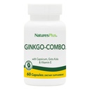 Natures Plus Gingko-Combo - 120 מ"ג, 60 קפסולות טבעוניות - גינקו בילובה - Vegetarian, Gluten-Free - 60 משרתים