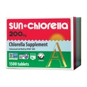 Sun Chlorella 200 מ"ג ירוק Algae Superfood תוסף - Pulverized Cell Wall - Chlorophyll, CGF, Active B12, ברזל, חלבונים - non-GMO - 1500 Tablet