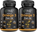 בריאות dose אומגה 3 שמן דגים - לימון-Flavored Softgels עם EPA & DHA עבור המוח, הלב ותמיכה בריאות - Easy-to-Digest, No Fish Burps - 120 Softgels, Pack של 2 2
