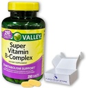 Super ויטמין B Complex Spring Valley- Tablets 250 Count Band of B6 B12 C thiamine ביוטין folate pantothenic Acid ו riboflavin, ארוז על ידי Fusion Shop