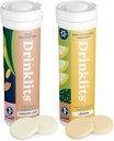 שתיית אלכוהול ג'ינג'ר-לימה (Lime hydrotion & Lemon Immune Support (2) Tube Combo Pack | Great Taste - Daily Electrolytes - Essential הויטמינים | 20 משרתים (10 טבליות Per Tube)