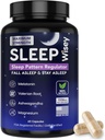 Wisey Natural Sleep Aid - מקדם שינה בריאה ורגיעה - תוספי שינה צמחיים למבוגרים עם ולריאן, מלטונין, מגנסיום, אשוגנדה - Non-Habit Forming - 60 קפסולות