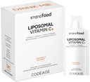 Codeage Liposomal ויטמין C נוזלי 1000 מ"ג ויטמין C, 4000 מ"ג Essential Phospholipids, תוספת עבור תמיכה יומית Immune, Liposomes for Absorption, Citrus Bioflavonoids, ויטמין E, Non-GMO, 32 Pouches