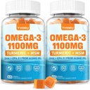 אומגה 3 תוספת מינרלים עבור מבוגרים - DHA 680 מ"ג ו EPA 340 מ"ג עם Turmeric, MSM, ויטמין C, E, D3, Zinc - Algae Fish Alternative Oil אלטרנטיבי