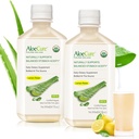 AloeCure USDA אורגני Aloe Vera Juice Flavor - Made תוך 12 שעות של קציר - תוספת טבעית עבור איזון Stomach Acidity - תמיכה העיכול ובריאות החיסון, 2 Btls x 16.7