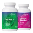Microbiome Labs RestorFlora Probiotic תוסף, Saccharomyces & Spore מבוסס Probiotics (50 קפסולות) + FODMATE Enzys כדי לעזור לשבור את FODMAPs (120 קפסולות) - 2 מוצרים Bundlelelele