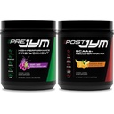 טרום JYM Grape Candy Pre Workout אבקה ופוסט JYM Active Matrix Post-Workout תוספי Bundle, 30 משרתות כל אחד