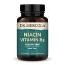 Dr. Mercola Niacin ויטמין B3, 90 משרתים (270 טבליות), תוספי תזונה, Mini Tabs, Essential B ויטמין, Non-GMO