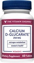 ויטמין Shoppe Calcium D-Glucarate 250MG, תת-תזונה טבעית לבריאות האישה אשר תומכת ב- Estrogen Metabolism וההורמון באמצעות Detoxification (60 טבליות)