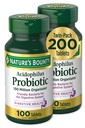 Nature's Bounty Acidophilus Probiotic, Daily Probiotic Supplement, Digestive Health, 200 טבליות, Twin Pack