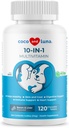 10 ב 1 Multivitamin לכלבים - 120 טבליות Chewable עם Glucosamine ו Chondroitin - שמן דגים וויטמינים עם Coq10 לבריאות העור והלב, Gut & Immune תמיכה תמיכה
