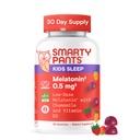 SmartyPants Kids Sleep Gummies תוסף עם Melatonin 0.5 מ"ג: Chamomile & ויטמין D3, Sleep Aid, Strawberry מנגו פלמור, 60 Count Count