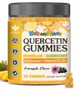 Quercetin with Bromelain Gummies for Kids & Adults - Immune & Seasonal Wellness Support, 800mg Quercetin Gummies with Bromelain, Zinc, Elderberry, ויטמין C & D3 - סוכר חינם, Pineapple Flavor, 60 Ctcetin Gummies עם Bromelain, Zinc, Elderberry, ויטמין C & D3 - סוכר חינם, Pineapple Flavor, 60 Ct