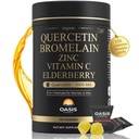 8-in-1 Quercetin עם Bromelain Gummies 1000 מ"ג, High Potency Organic Quercetin תוספת עם Zinc & ויטמין C, Elderberry, Seasonal Wellness & Immune Support, טבעוני, סוכר חינם, 120 חניכיים