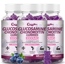 3 Packs 3000MG Glucosamine Chondroitin Gummies, תוספת תמיכה משותפת עם MSM & Elderberry, גמישות, Antioxidant Immidant תמיכה חניכיים למבוגרים, גברים ונשים 180Cts