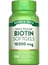 האמת ביוטין 10,000mcg | Rapid Release Softgels | 100 Count | Non-GMO & Gluten Free Supplement