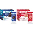 Quest Nutrition Frosted Cookies Pack Bundle, עוגת שוקולד 1g סוכר 11g חלבון 2g Net Carbs ו- Strawberry Cake 1g סוכר 10g חלבון 2g Net Carbs, Gluten Free, 16 עוגיות כל אחת