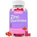 Znc Gummies for Kids & Adults - Immune Support, High Absorption ויטמין C & Zinc תוסף, Natural Strawberry Flavor, Sugar Free, Vegan - 60 Count