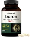 Boron 10 מ"ג, 300 Softgels עם שמן MCT | High Absorption | תוספת פעולה Boron לגברים ונשים | Glycinate, Citrate, & Aspartate Complex