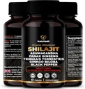 הקפסולות ההימלאיה Shilajit עם Ashwgandha, גיינסנג, Tribulus, Genekgo & Black Pepper - Vegan, Gluten-Free הבוטני ל-Daily Wellness & Vitality - 60 קפסולות