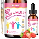 תוספת ברזל נוזלית לילדים, נשים וגברים - עם Calcium, Zinc, Kids Multivitamin עם Iron Drops - Immune Support, Blood Builder & Energy Support for Iron Deficiency, Anemia, טבעוני 2 Fl Oz