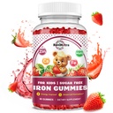 תוספת ברזל לחניכיים לילדים - עם Calcium, Zinc, Kids Multivitamin with Iron Gummies - Immune Support, Blood Builder & Energy Support for Iron Deficiency, Anemia, טבעוני - 60 הרוזן