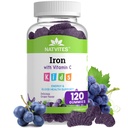 ילדים מסטיקנים עם ויטמין C - טעים Grape Flavor - אנרגיה & דם תמיכה בריאות - Gluten Free non-GMO תוסף ברזל לילדים ופעוטות בגיל 2+ (120 Count)