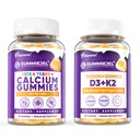 1 Pack Kids Calcium Gummies + 1 Pack D3 K2 חניכיים ויטמין D3 10000 IU + K2 (MK7) 120mcgg