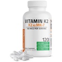 Bronson ויטמין K2 כמו MK-7 Menaquinone 100 mcg non-GMO, 120 קפסולות