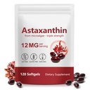 Astaxanthin תוספי 12 מ"ג, 120 Astaxanthin Softgels, Premium As-taxanthin Antioxidant תוספים עם פעילות אנטי-חמצן, תומך העין, העור, Imm, Joint, Internal Circulation-4 חודש אספקה