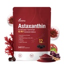 10 ב 1 Astaxanthin 12 מ"ג תוספי מזון, 4 חודשים אספקה, Astaxantina Antioxidant from Fresh Haematococcus Pluvialis, מכיל Lycopene, Grape Seed, ויטמין E, ועוד תמיכה העין, מפרקים, בריאות העור
